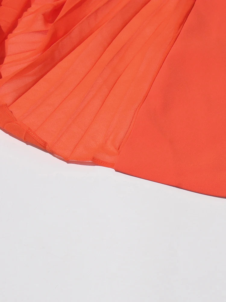 Orange Asymmetrical Blazer