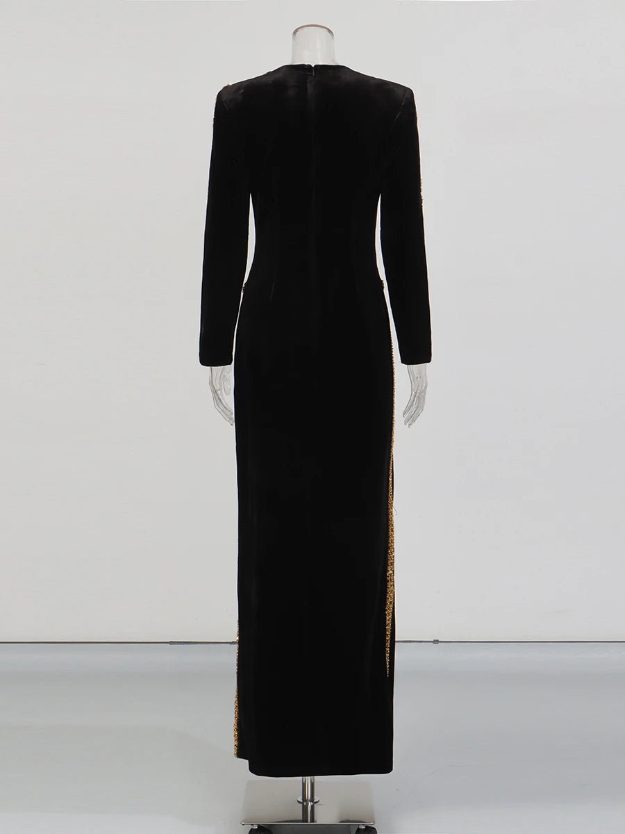 Rhinestones Black Gown