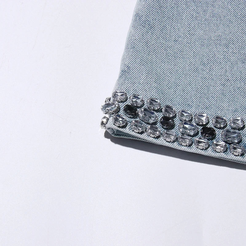 V Neck Denim Dress