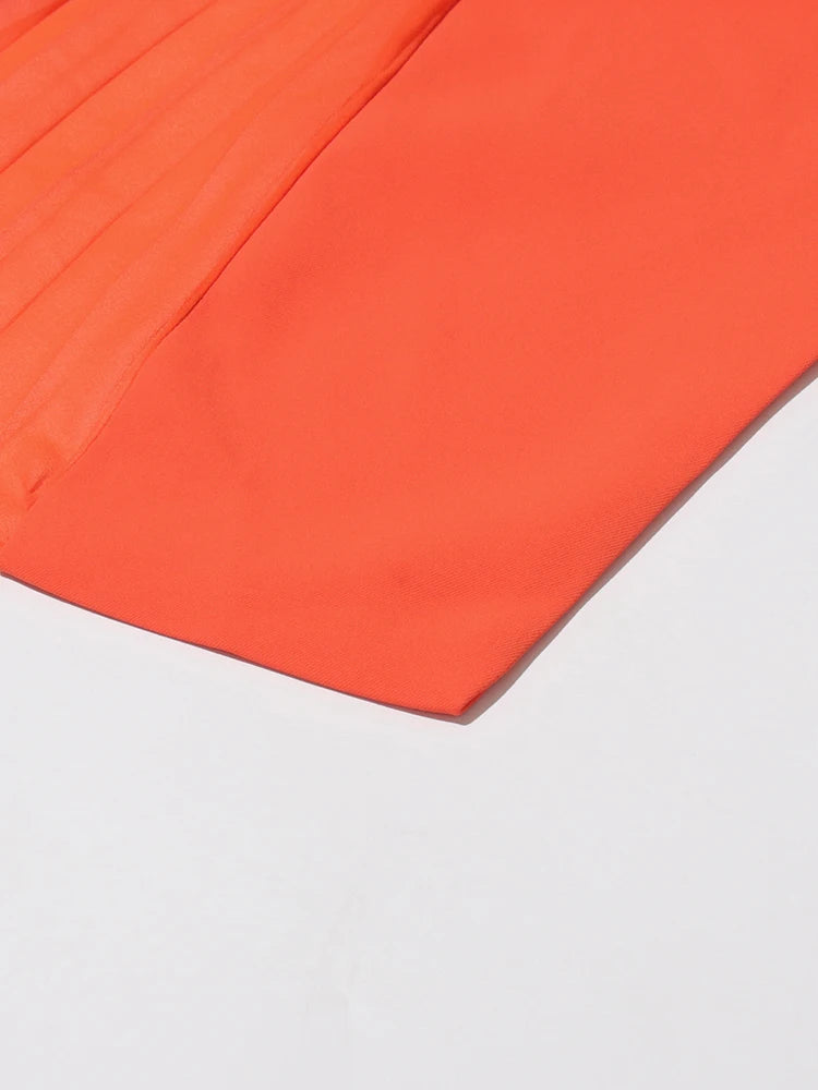 Orange Asymmetrical Blazer