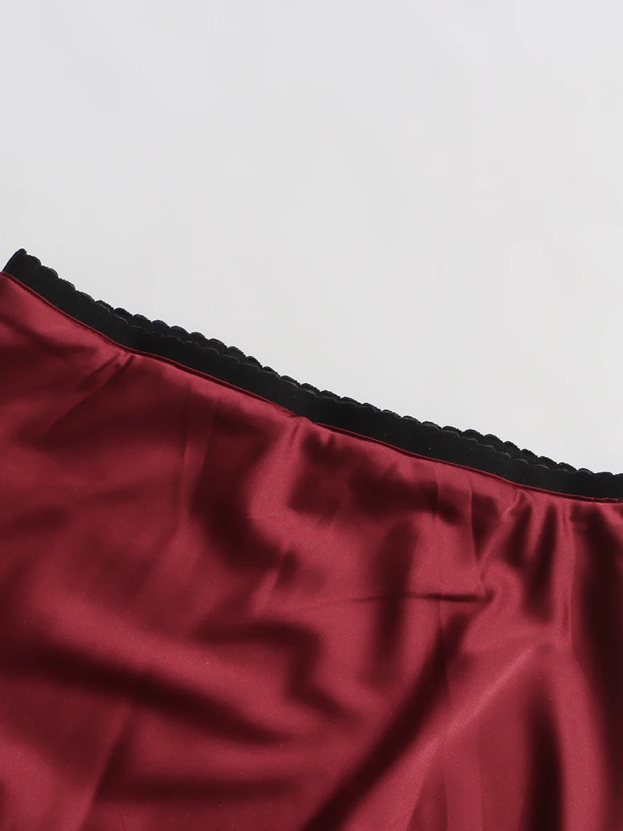 Lace Trim Midi Skirt