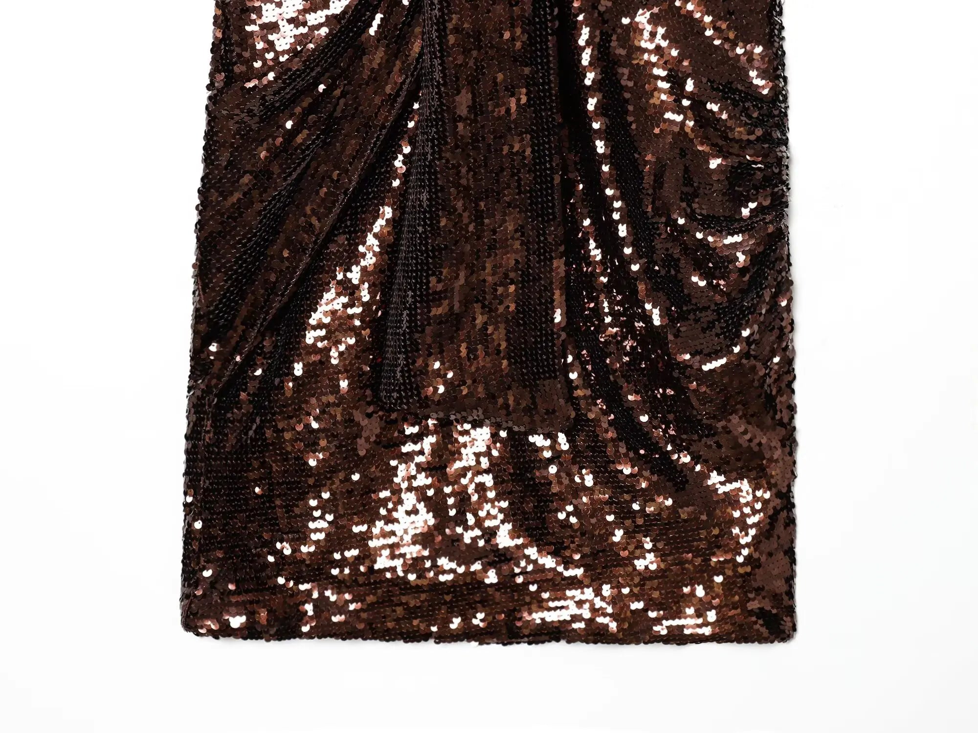 Brown Sequins Mini Dress