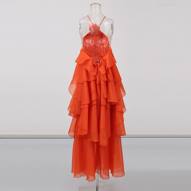 Cascading Ruffles Dress