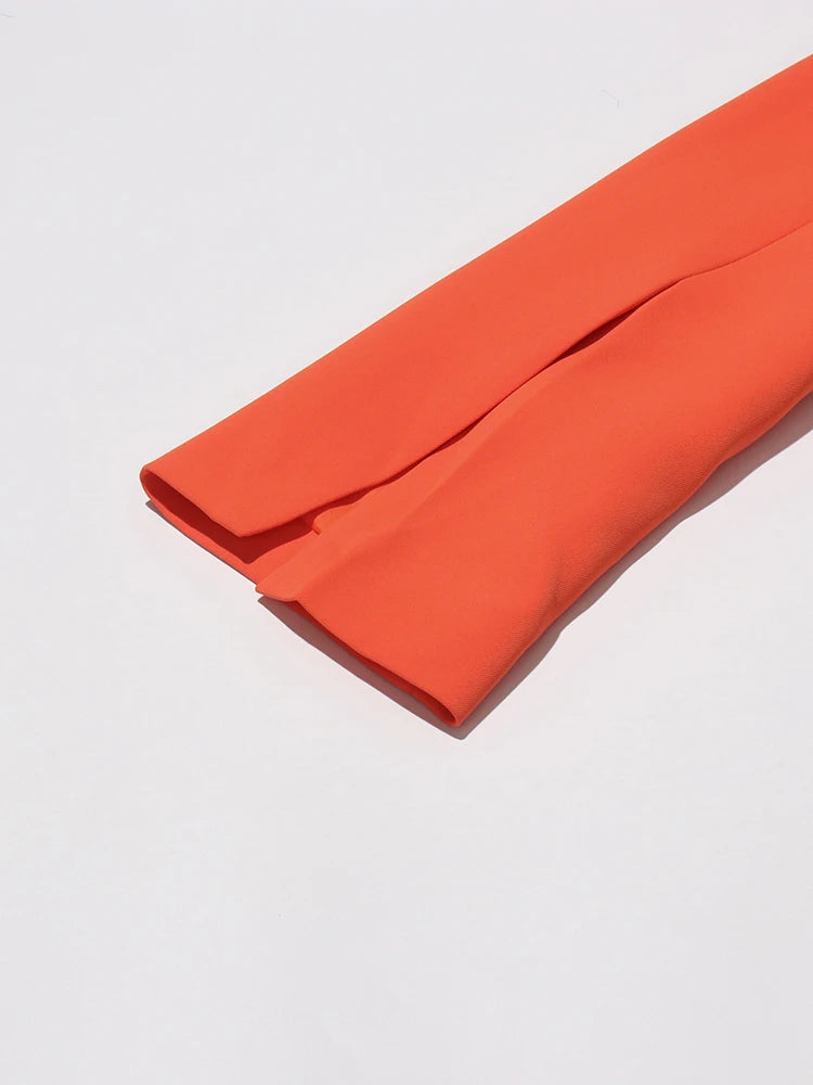 Orange Asymmetrical Blazer