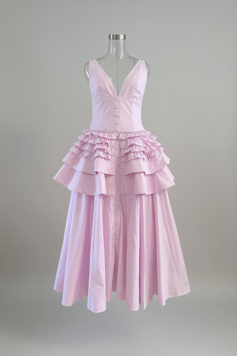 V-Neck Midid Dress