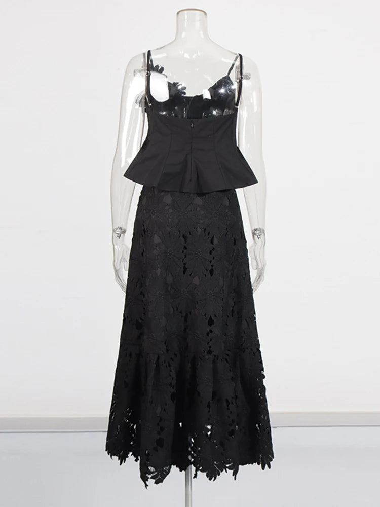 Embroidered Lace Skirt Set