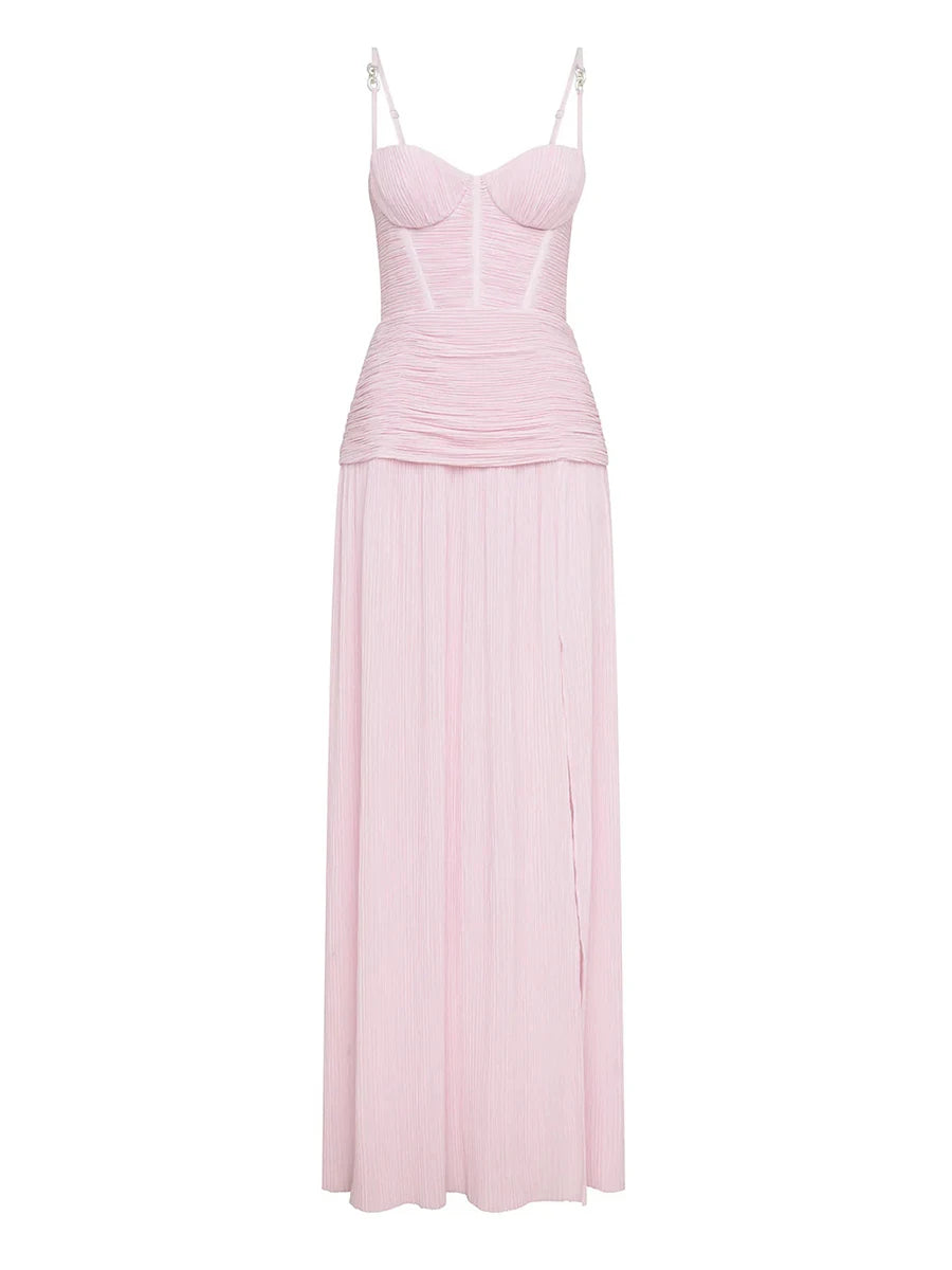 Plisse Cocktail Gown