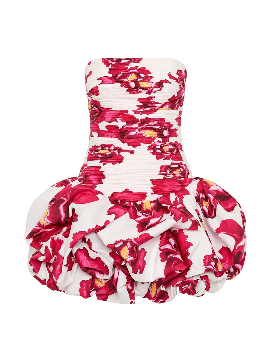 Shirred Puff Mini Dress