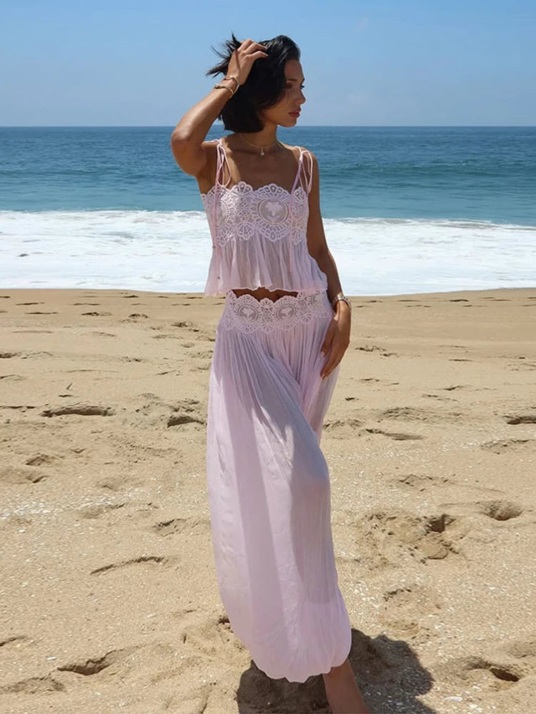 Sheer Lace Detail Set