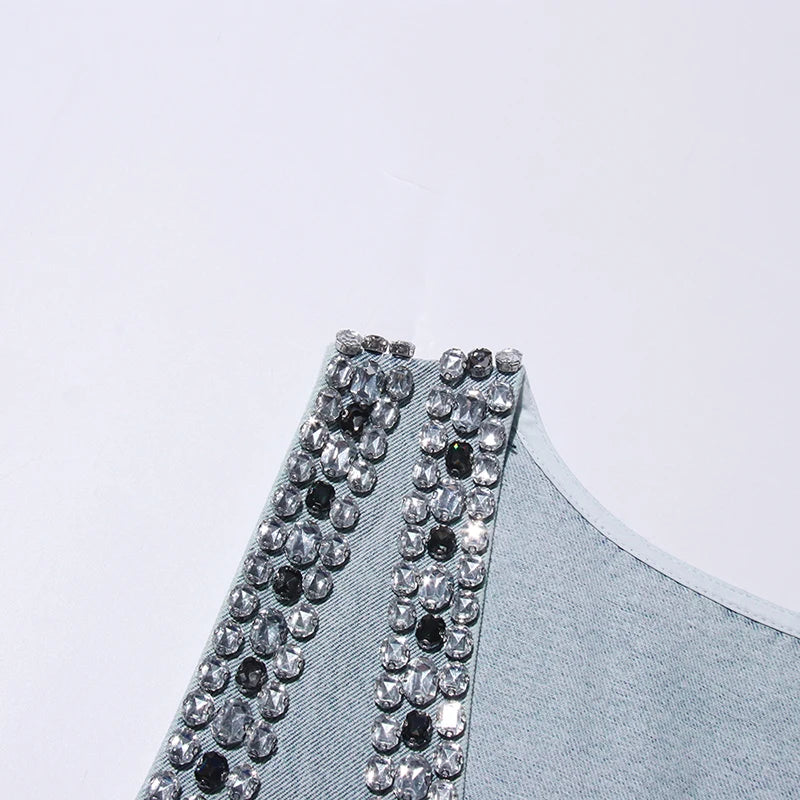 V Neck Denim Dress