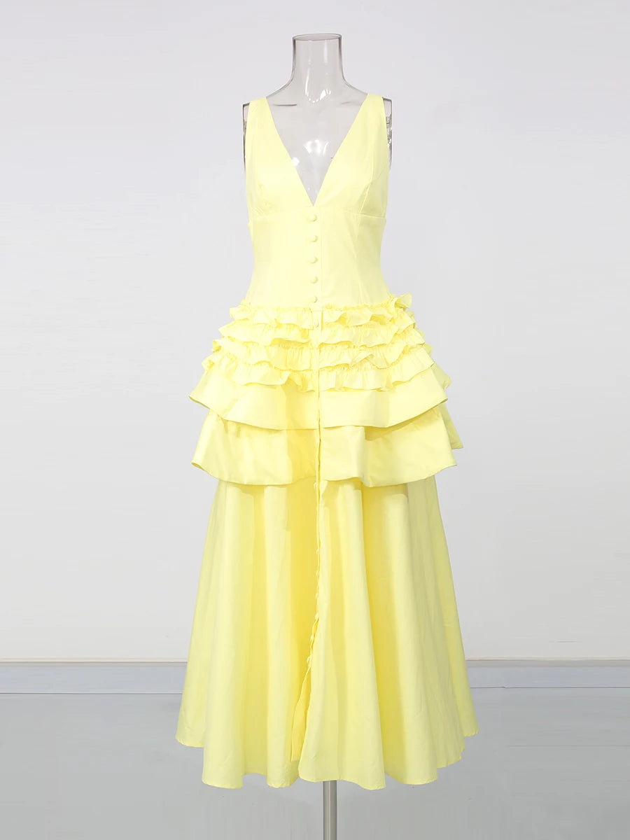 V-Neck Midid Dress