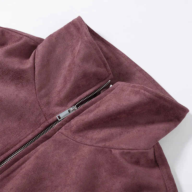 Mauve Pink Suede Jacket