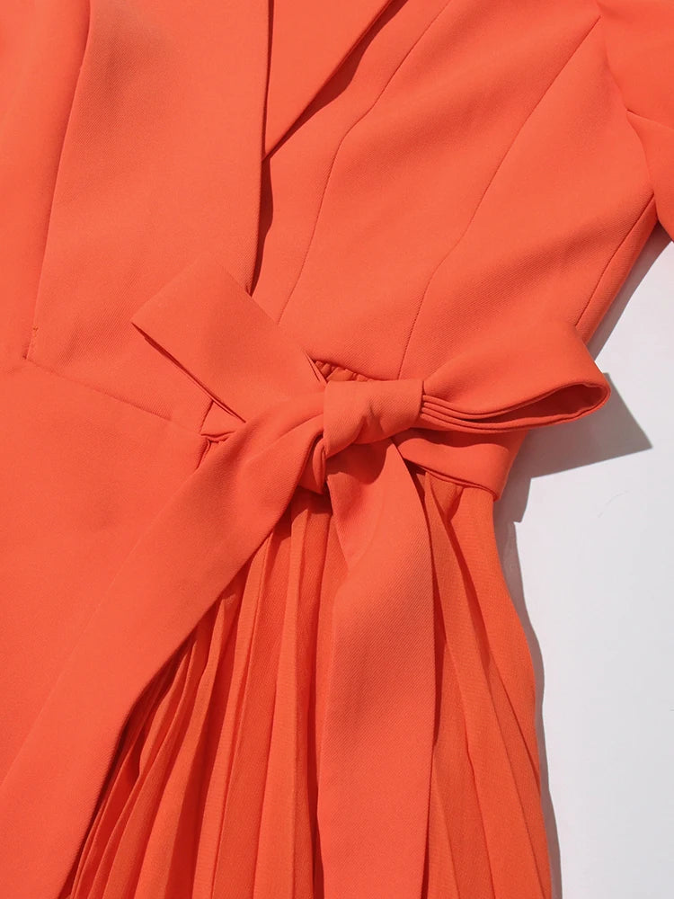 Orange Asymmetrical Blazer