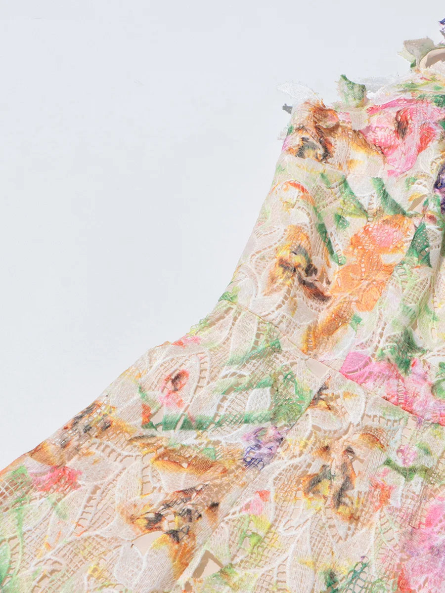 Floral Embroidery Lace Dress