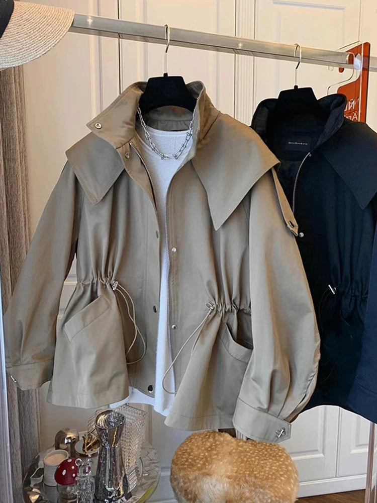 Oversized Hooded Trench Jacket