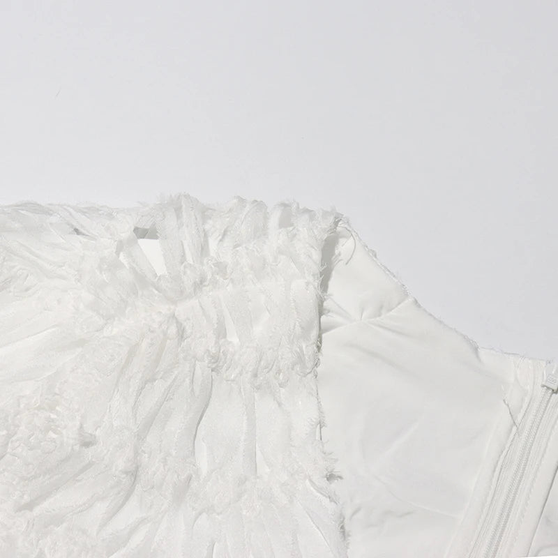 Woven Textured Midi Dress
