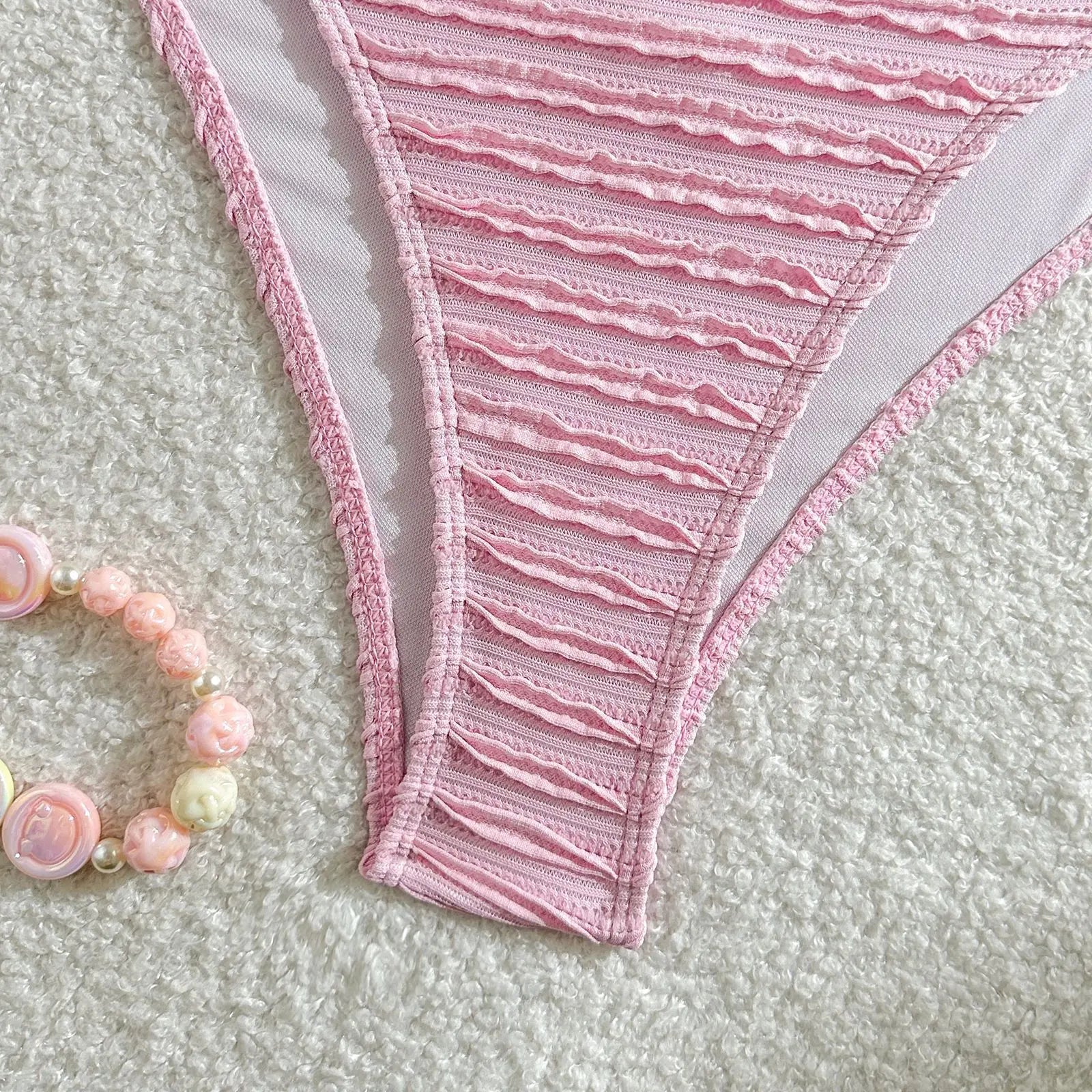 Ribbed Design Swimsuit