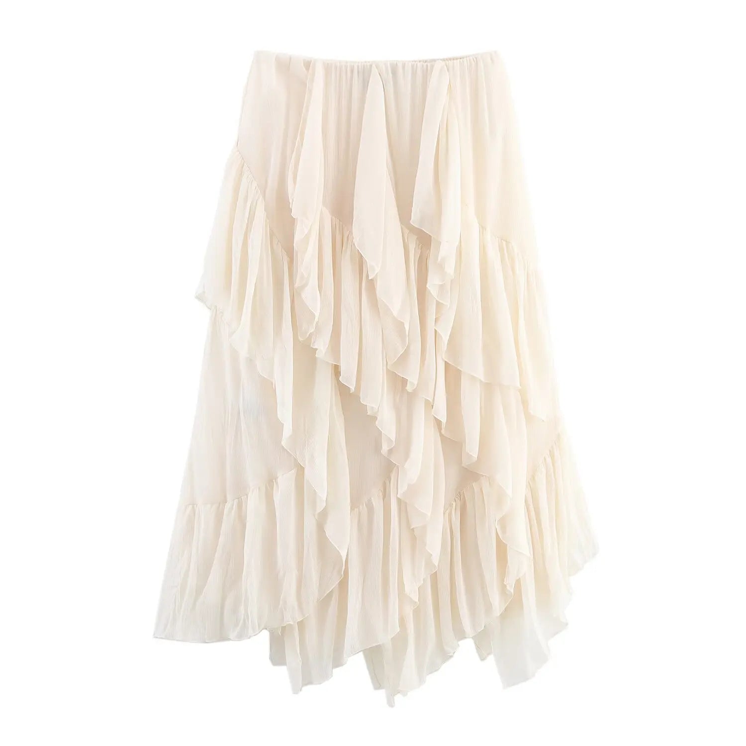 Tiered Ruffle Midi Skirt