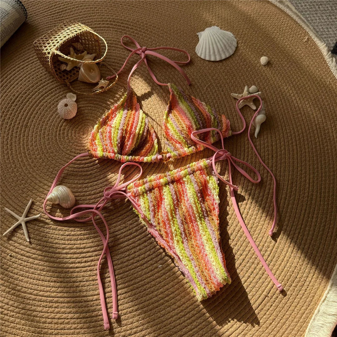 Striped Halter Bikini