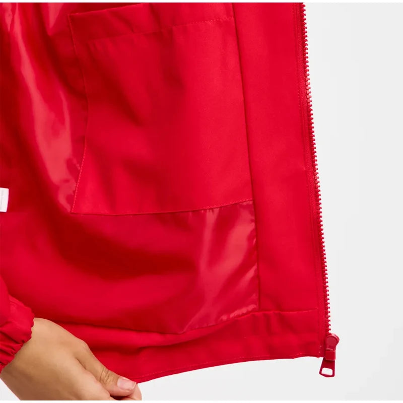 Drawstring Waist Windbreaker Jacket