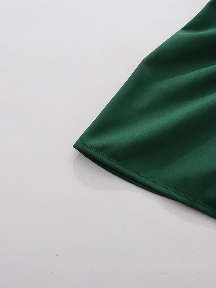Draped Green Cocktail Dress