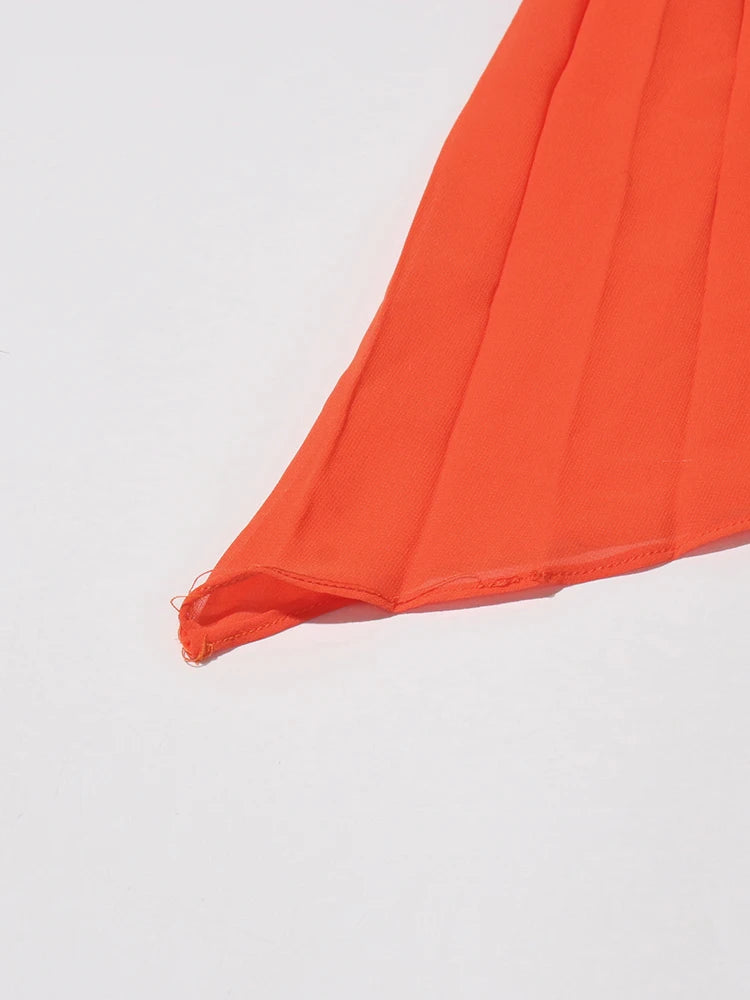 Orange Asymmetrical Blazer