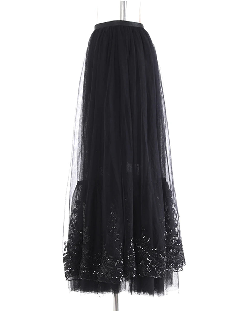 Sequins and Mesh Skirt