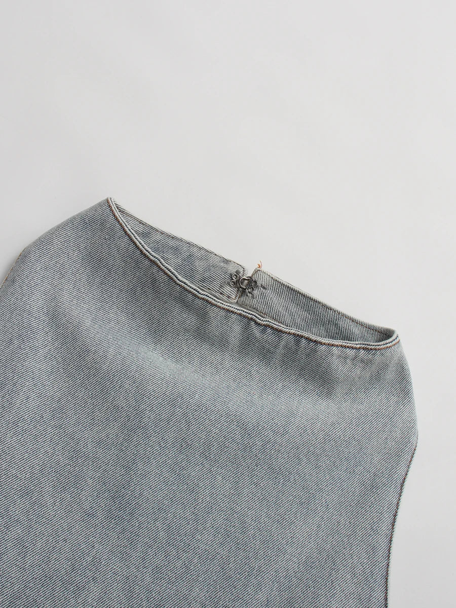 Halter Denim Mini Dress