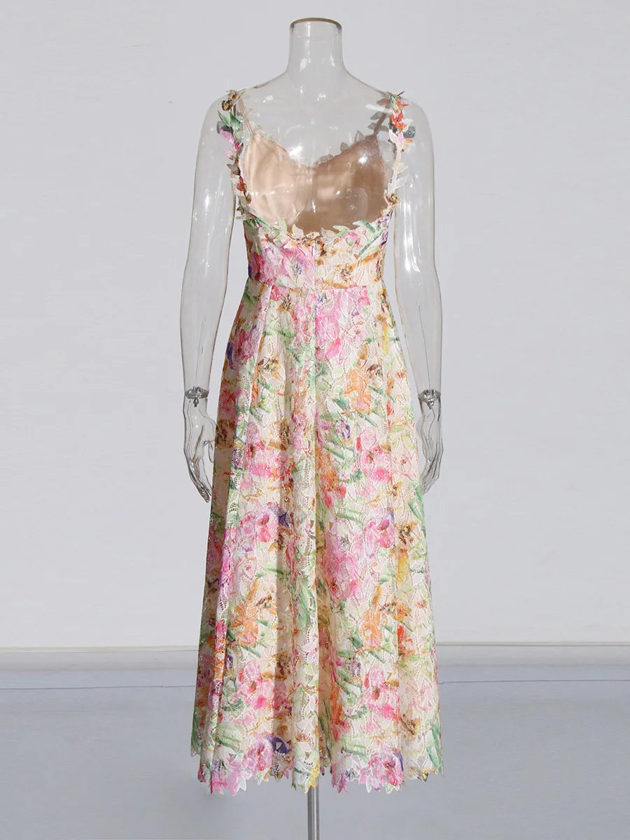 Floral Embroidery Lace Dress