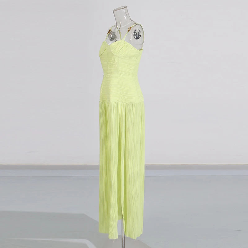Plisse Cocktail Gown