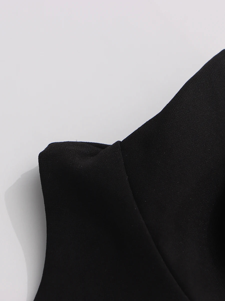Zipper Applique Mini Dress