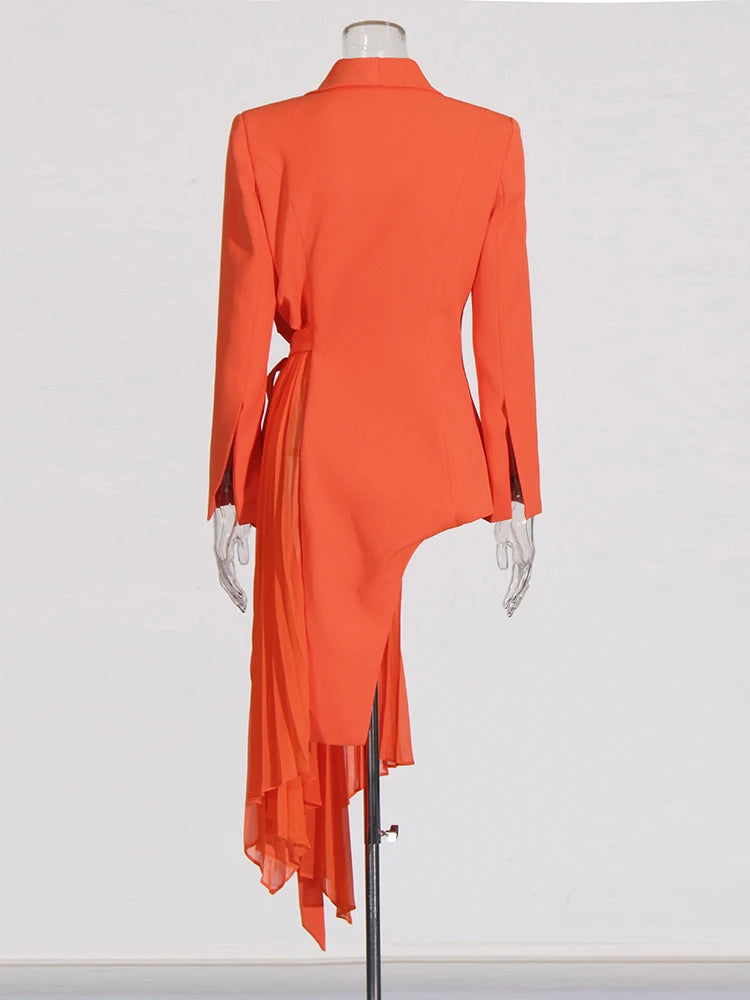 Orange Asymmetrical Blazer