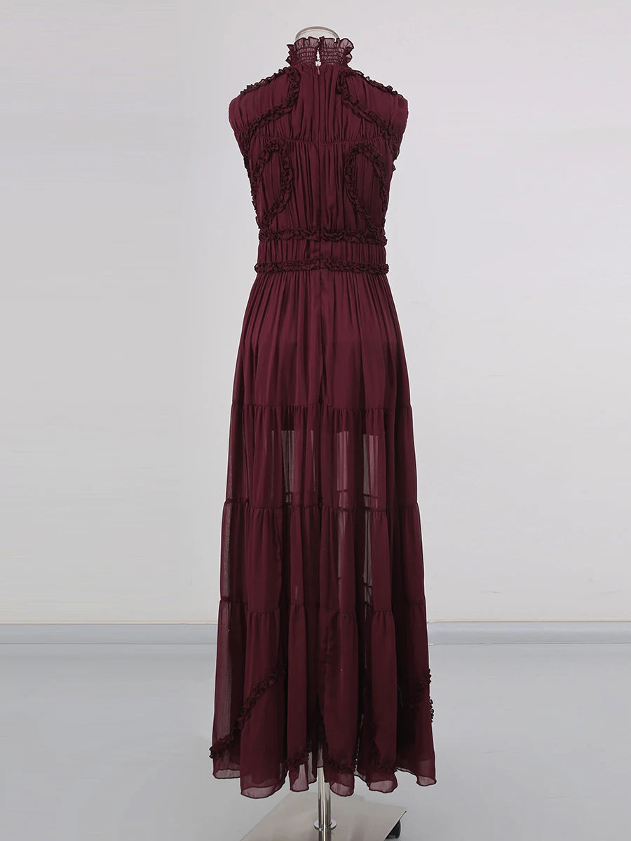 High Neck Mesh Dress