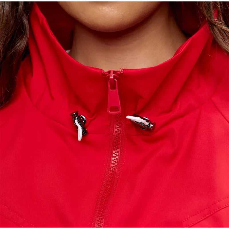 Drawstring Waist Windbreaker Jacket