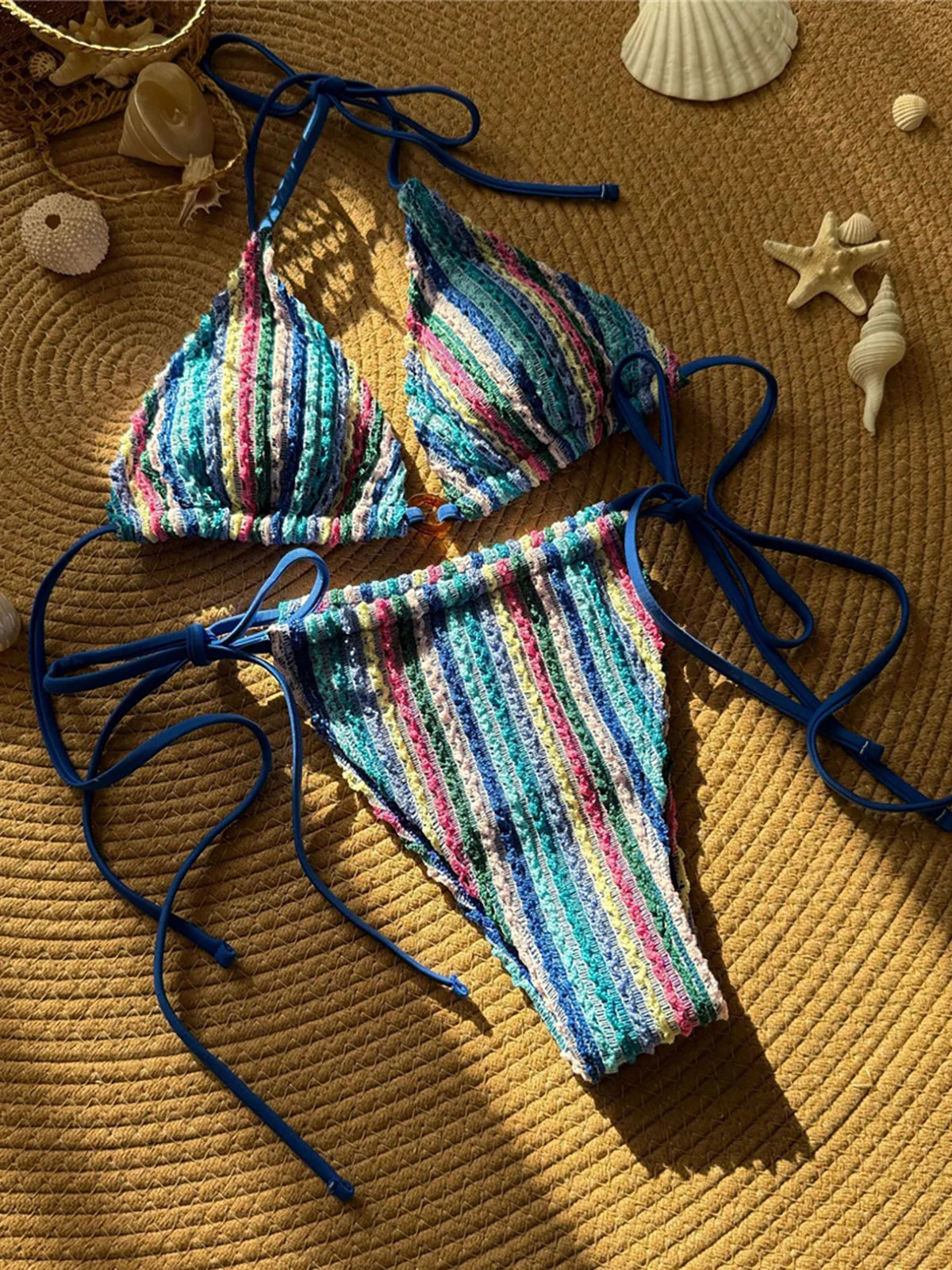 Striped Halter Bikini
