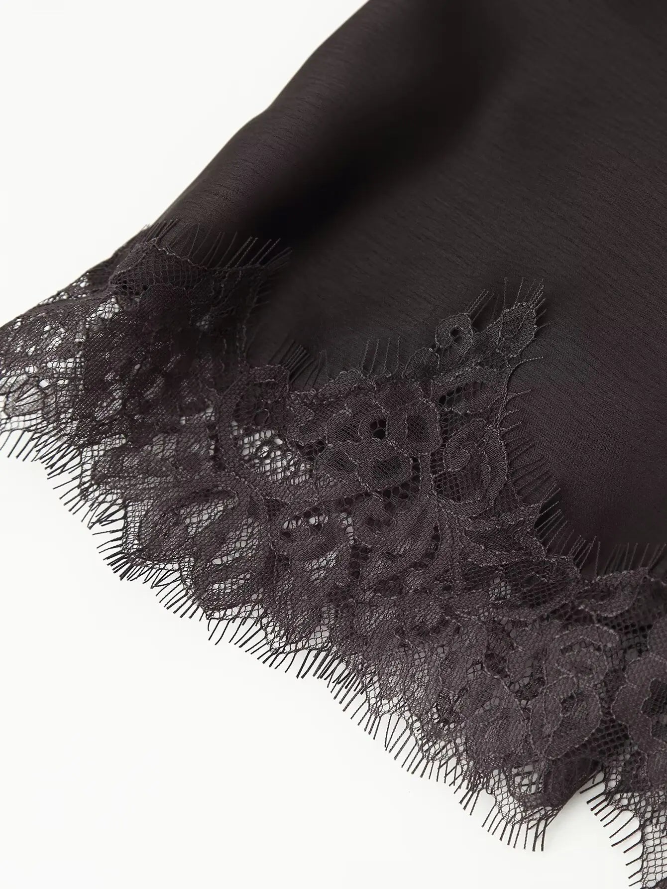 Brown Lace Trim Dress