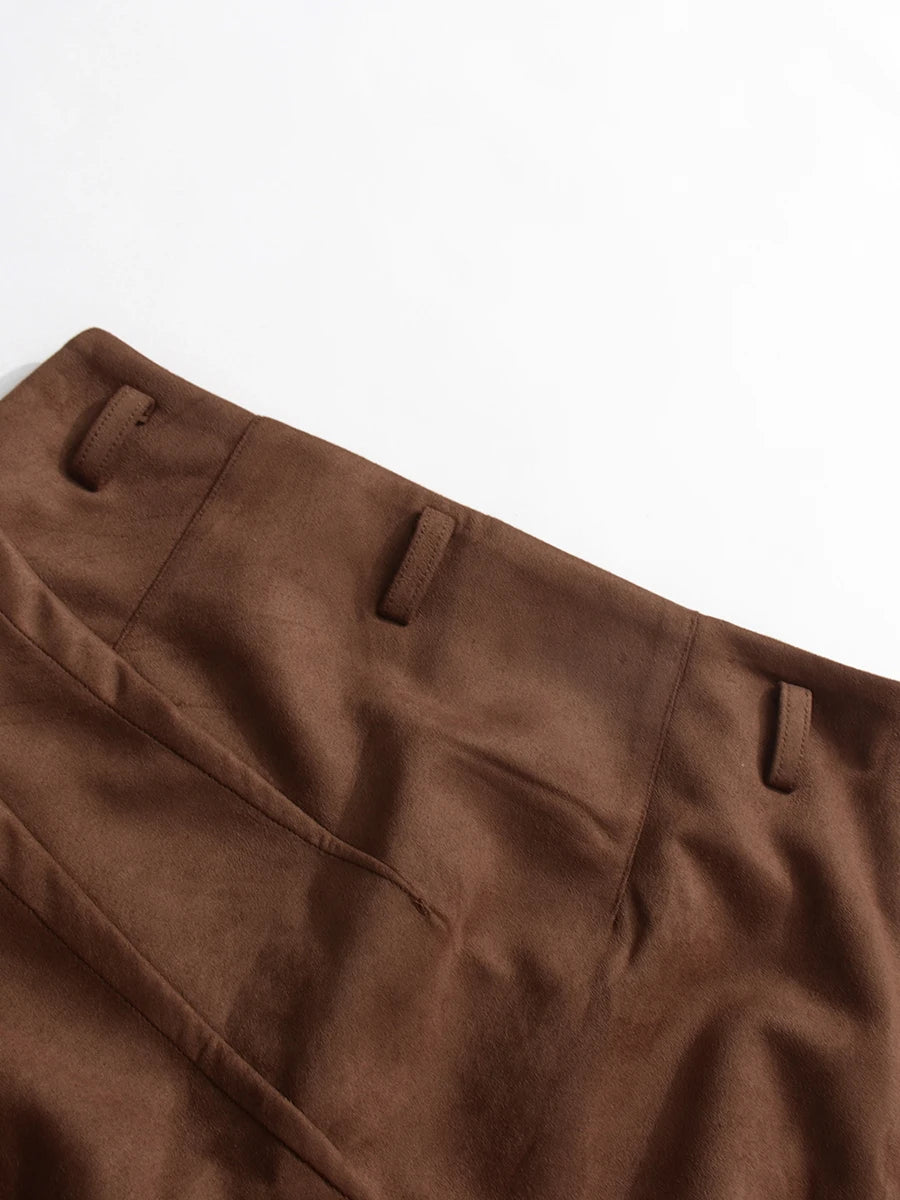 Belted Brown Maxi Skirt