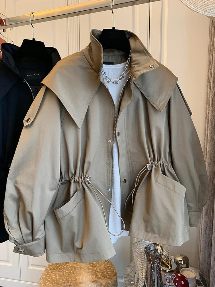 Oversized Hooded Trench Jacket