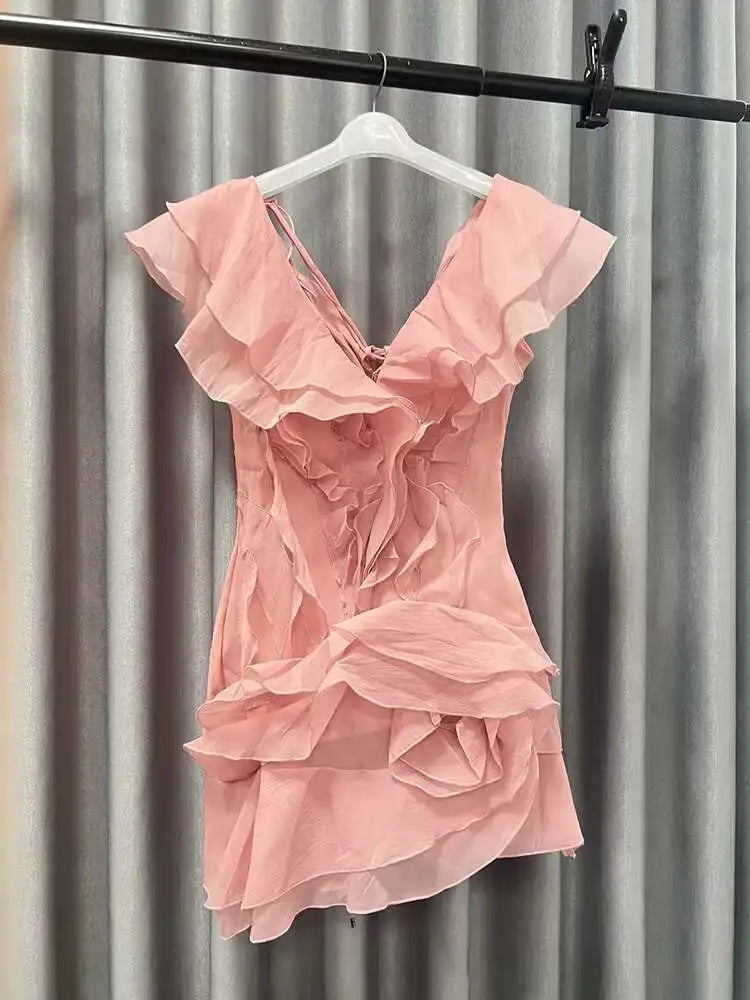 Slash Neck Mini Dress