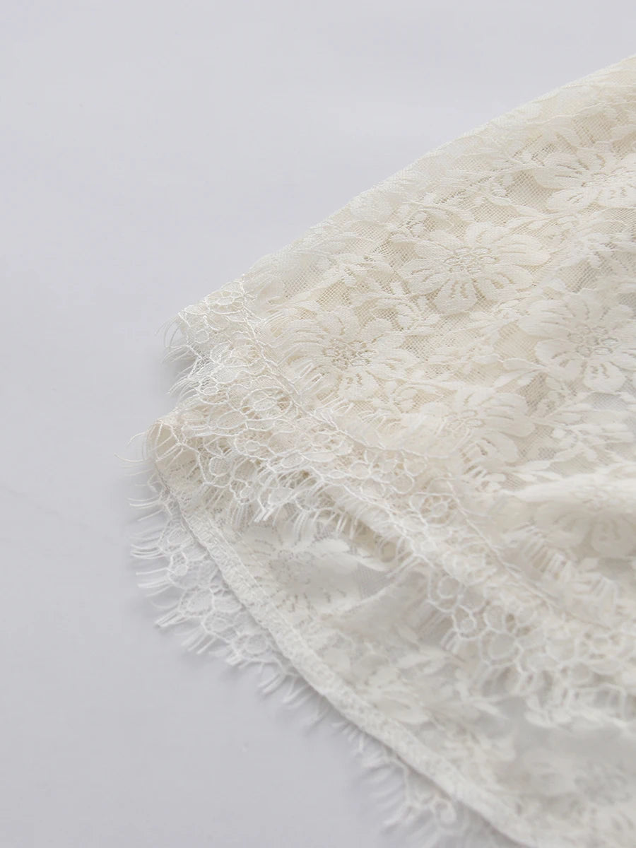 Floral Lace Dress With Cape