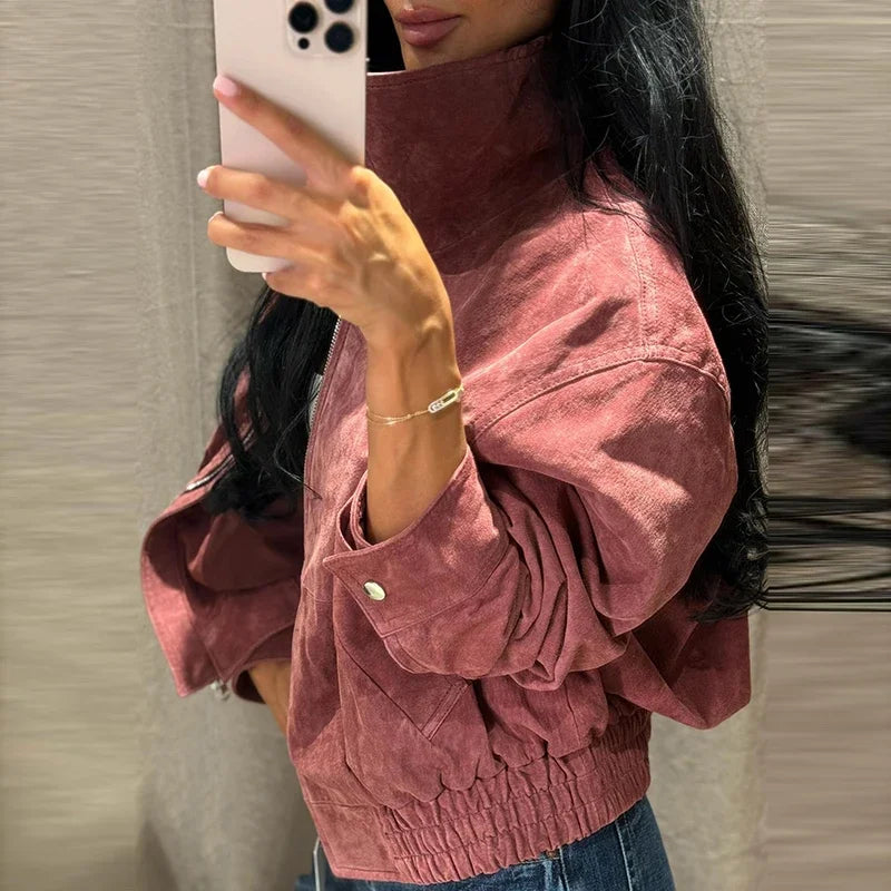 Dusty Pink Suede Jacket