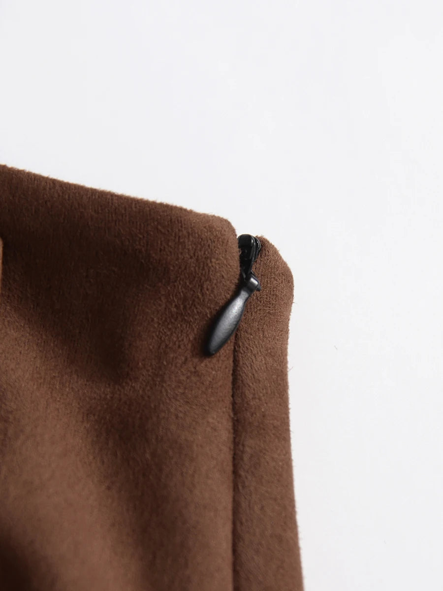 Belted Brown Maxi Skirt