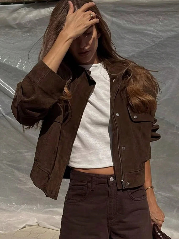 Faux Suede Brown Jacket