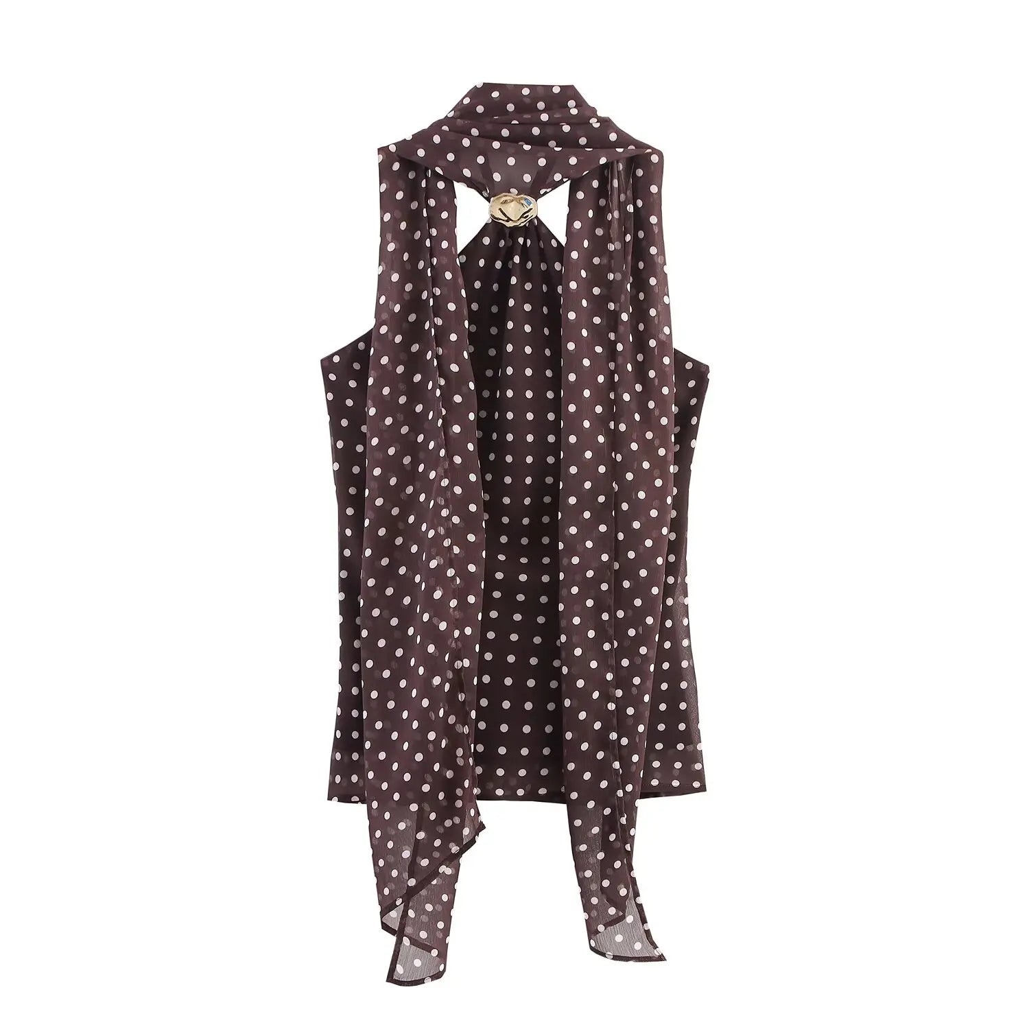 Polka Dot Brown Top