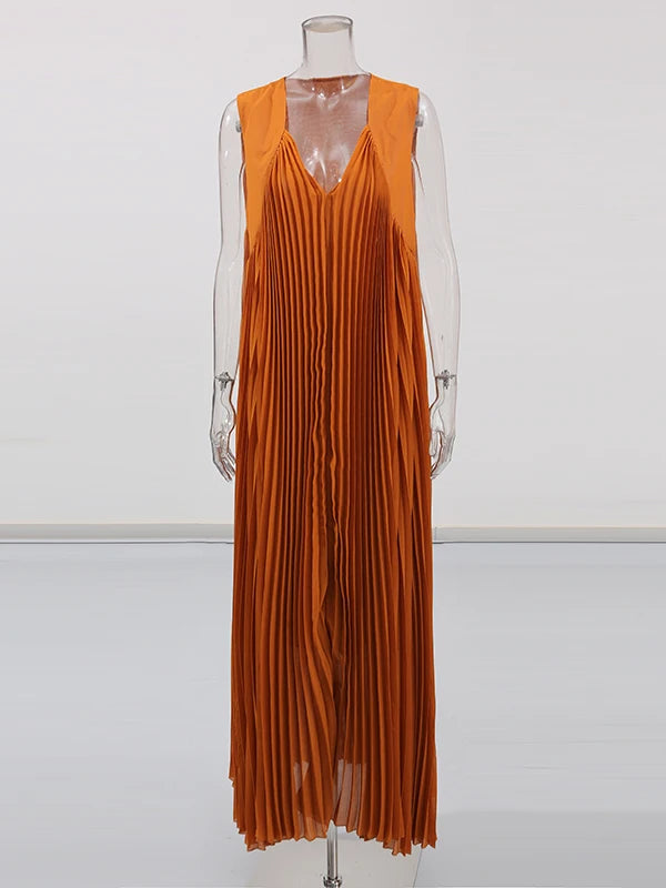 Pleated Maxi Dress