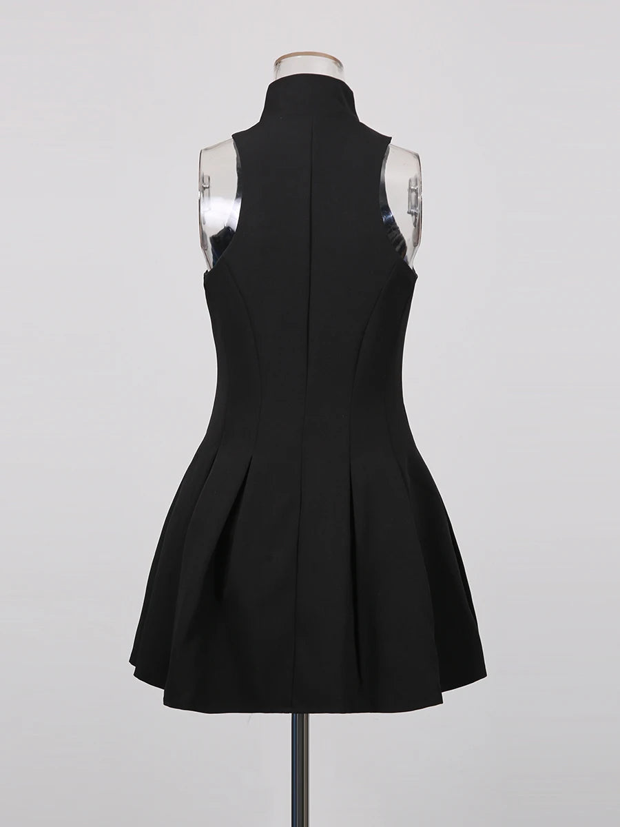 Zipper Applique Mini Dress