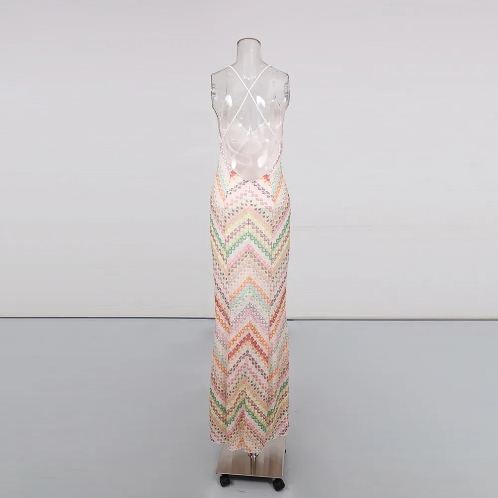 Print Pattern Maxi Dress
