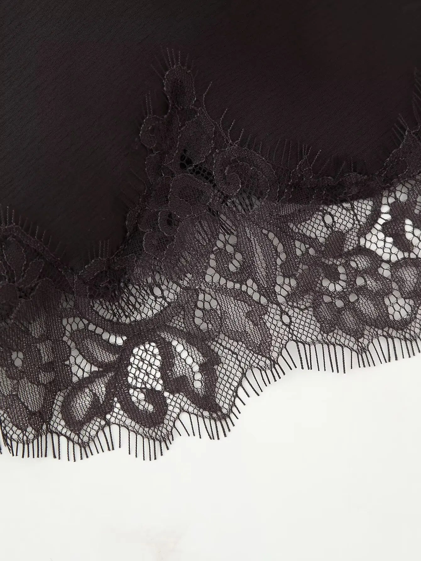 Brown Lace Trim Dress