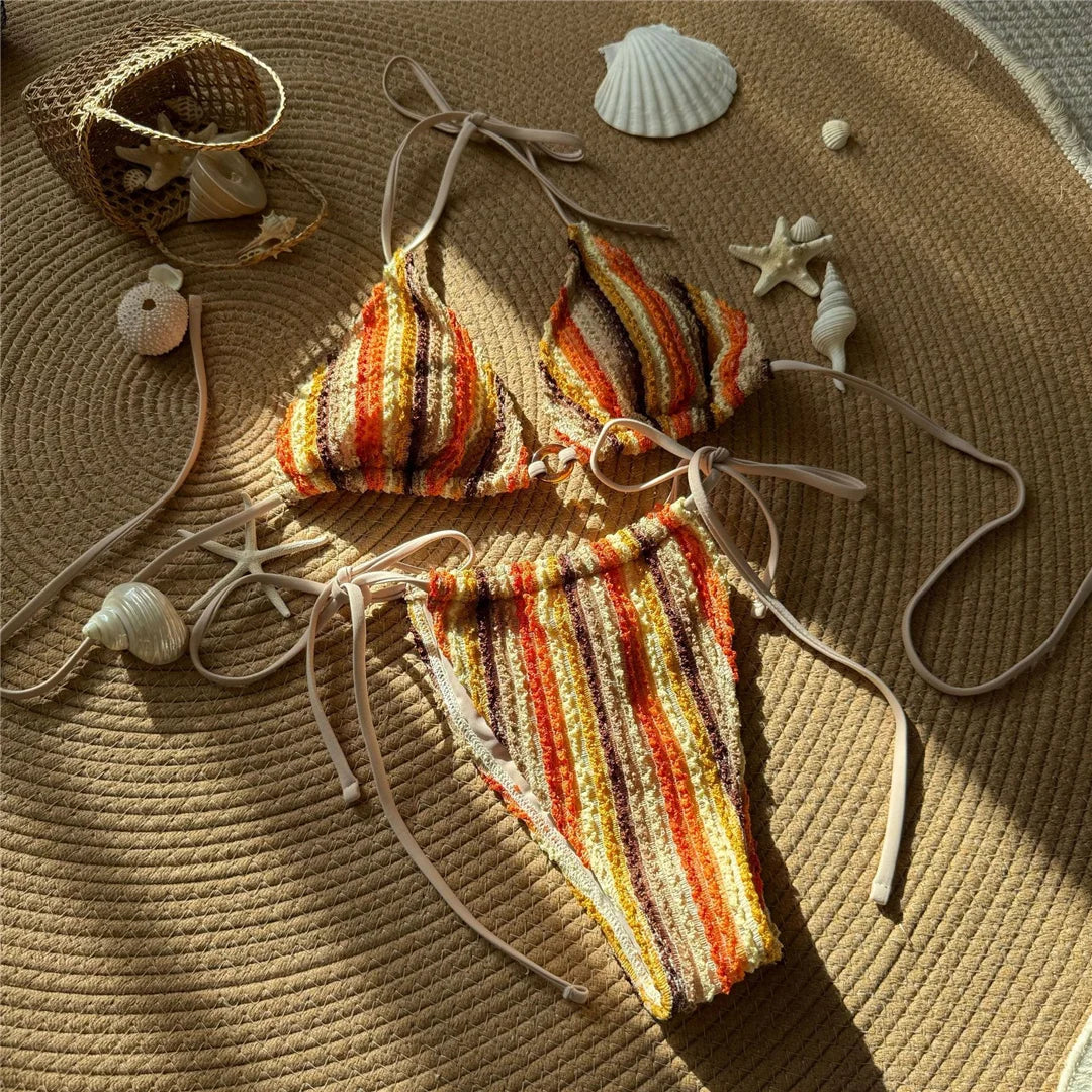 Striped Halter Bikini