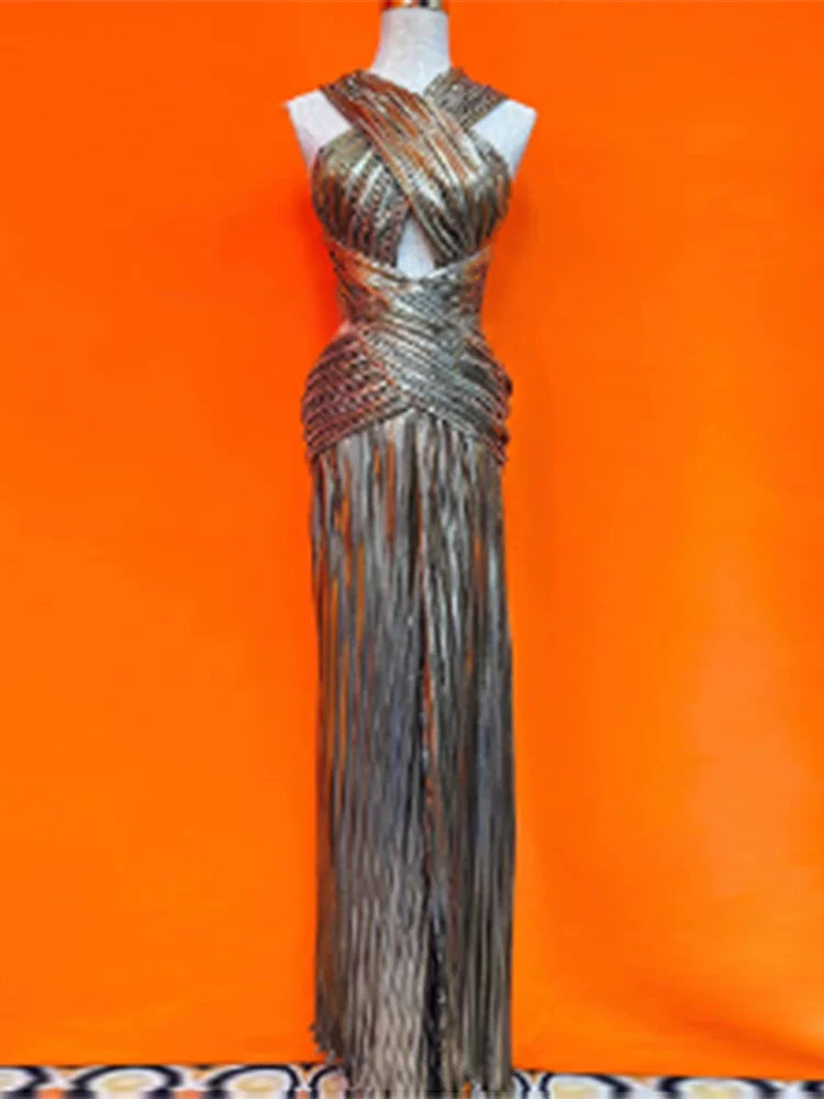 Halter Neck Evening Gown